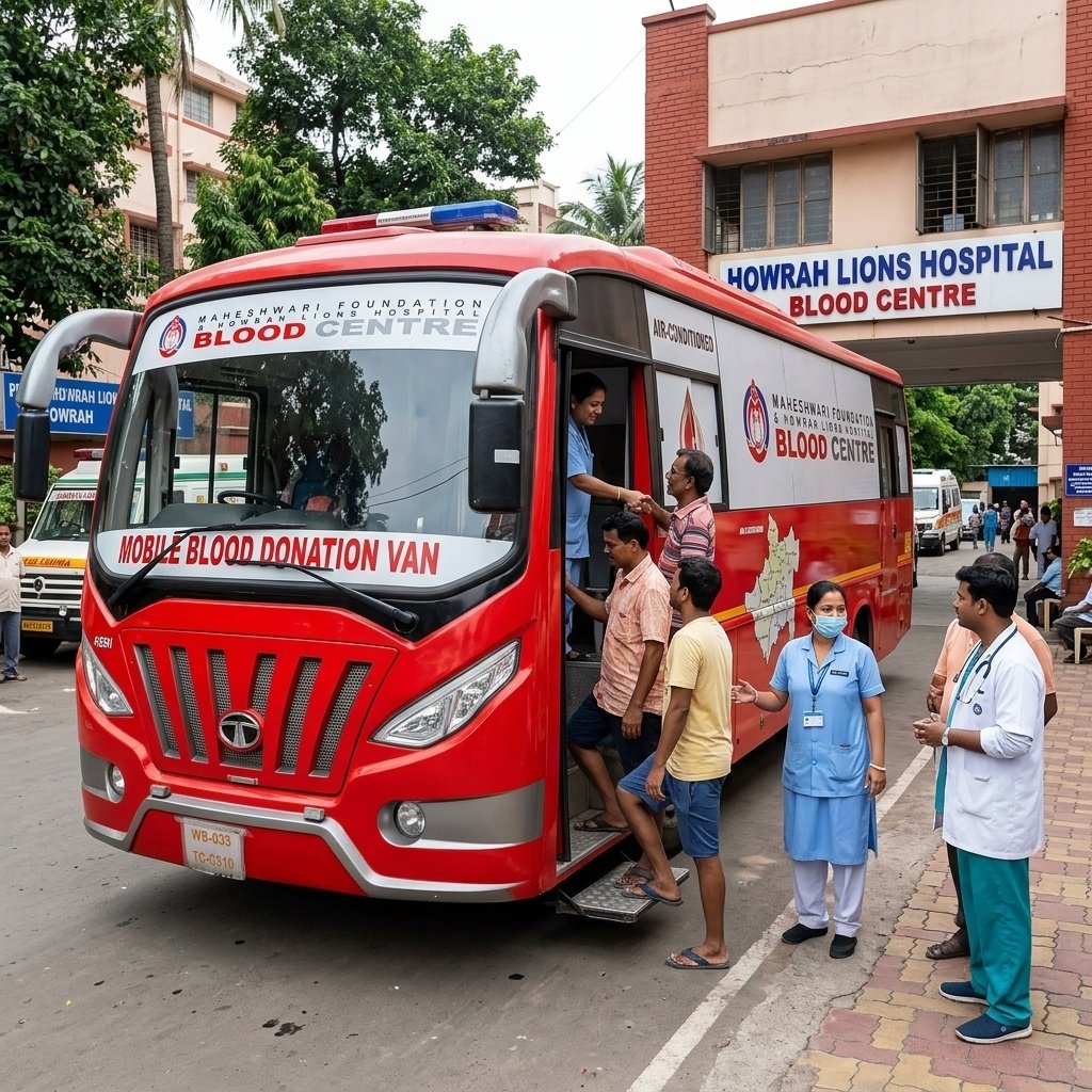 Mobile Blood Donation Van Howrah Lions Hospital
