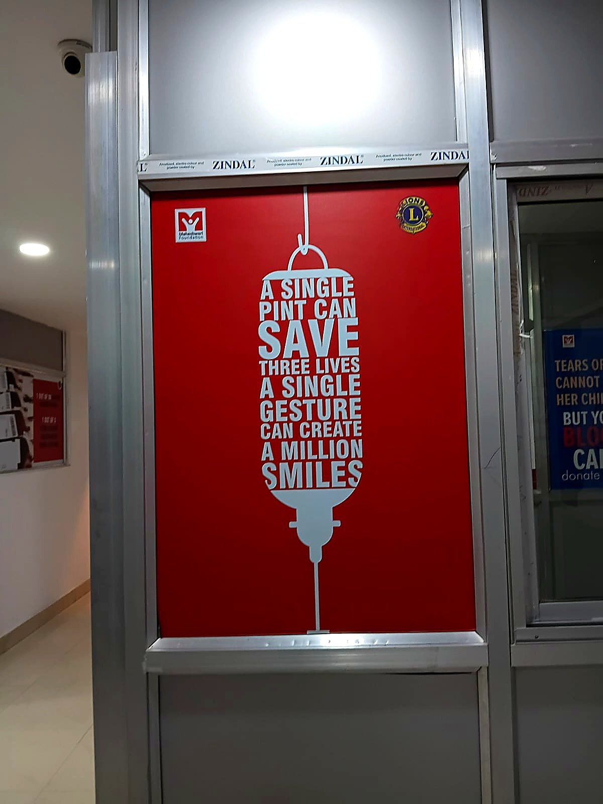 Blood Bank Glass Door Entrance