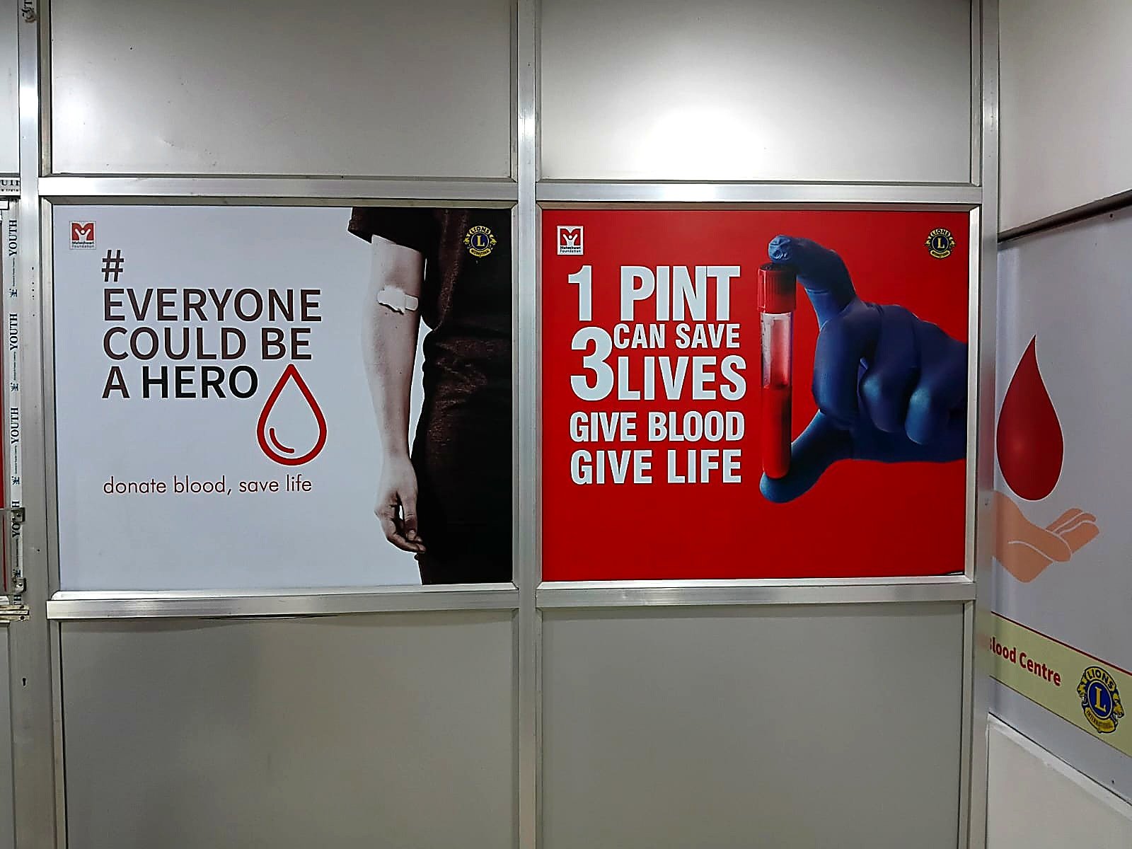 Blood Bank Glass Partition Posters
