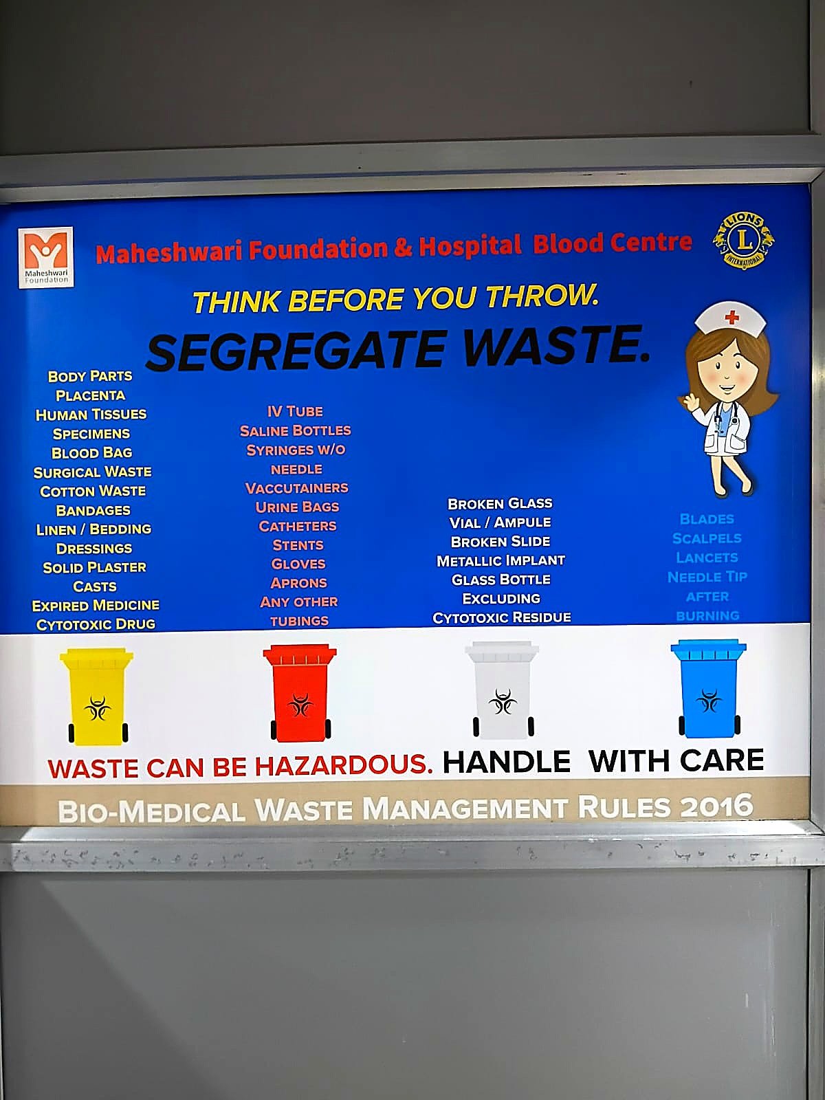 Bio-Medical Waste Segregation Poster